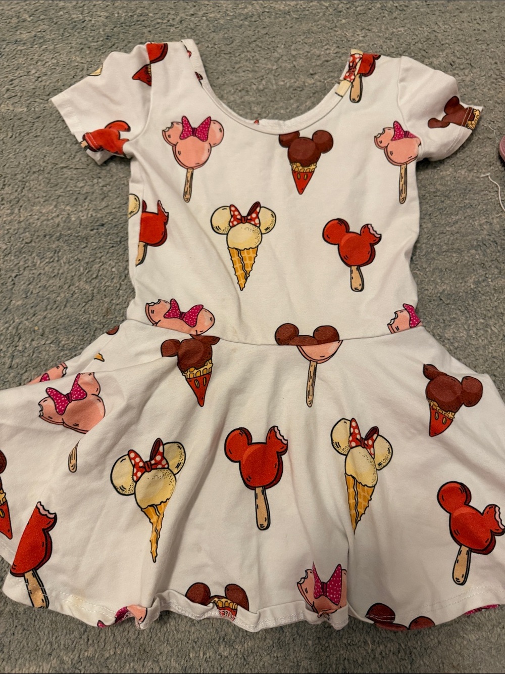 Wild Rich Kids girls  White Ice Cream & Popsicle Print Minnie Mouse Dress